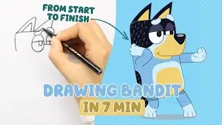 How to Draw Bandit Heeler (Bluey&rsquo;s Dad) ✏️ | Step-by-Step Drawing with Fun Bluey Facts!