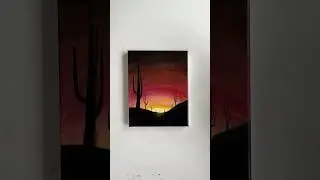 &ldquo;Desert landscape🏜️🐪&ldquo; Easy painting idea for beginners #paintingtutorial #artworks #acrylicpainting