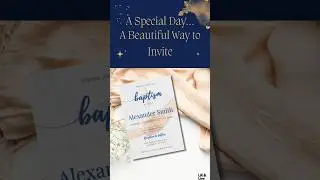 Modern Baptism Invitation for Baby Boy | Editable Canva Template | Printable Christening Card Design