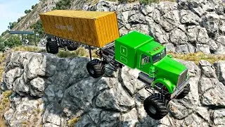 Trucks vs Cliff Roads #2 - BeamNG.DRIVE | The Real Happy #beamngdrive #beamng #cliffroads