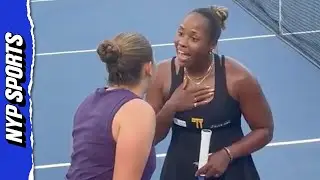 NEW CAMERA ANGLE of Townsend and Ostapenko Verbal Spat