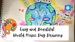 Easy and Beautiful World Music Day Drawing | World Music Day 2021 #musicday #music #art #watercolors