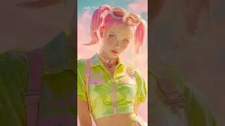 AI Cyber Doll 💖✨ | Pink Hair & Neon Style #aiart #midjourney #fantasy