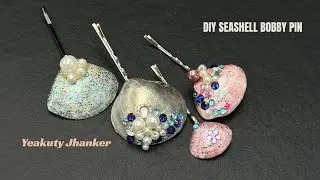 How to Make a Cute Bobby Pin with Seashell. Easy Handmade Hair Accessories.