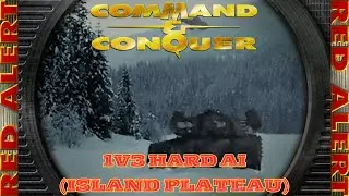 Command And Conquer Red Alert Skirmish 1V3 Hard (Island Plateau) RTS Soviet Gameplay PC