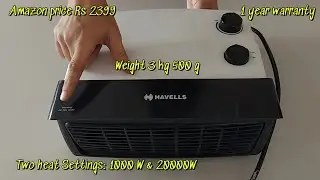 Havells Cista Room Heater White 2000 watts | How to use Havells Cista Room Heater | Havells Heater