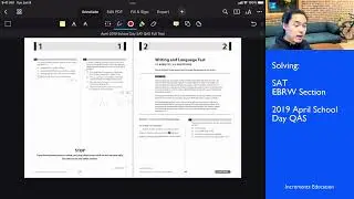 SAT Solved Live: 2019 April School Day, Reading || Watch me solve it timed, and ask me questions