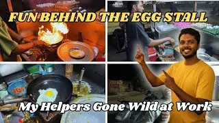 Fun Behind the Egg Stall | My Helpers Gone Wild at Work 😂🍳#funnyvlog #funny 
