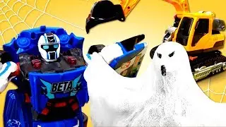Видео про машинки и роботов в Хэллоуин! Тобот Бета нашел привидений! @GulliverRu