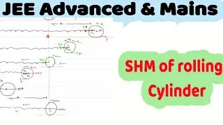 3)Oscillations Physics | rolling shm|  shm of rolling rigid disc connected to a spring |JEE Advanced