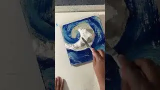 Making it my own by adding my own spin with sculpted 3d fluffy clouds #art #painting #acrylic