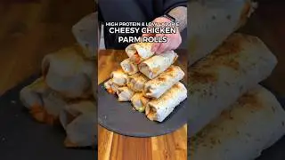 High Protein Low Calorie Cheesy Chicken Parm Rolls #shorts
