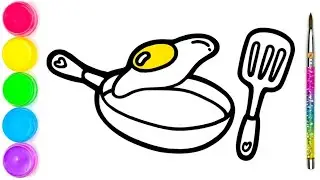Cooking Pan Drawing and Coloring for kids | How to draw cooking Pan