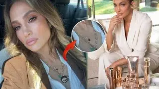 Jennifer Lopez beauty brand JLo Beauty posts a selfie of her wearing a necklace with the name 'BEN'