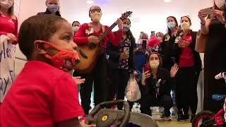 3-year-old boy gets festive send-off after months in hospital