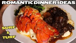 Romantic Dinner Idea|| Surf & Turf|| Oxtail & Garlic Butter Lobster + Creamy Pasta