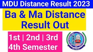 Mdu Ba distance 3rd & 4th semester result out 2023 | Mdu Ma distance 1st & 2nd semester result out