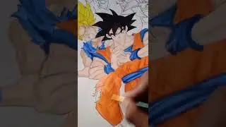 How to draw Goku all forms step by step.        Full video tutorial colouring 