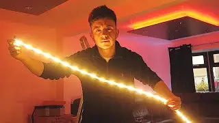 Living Room Makeover!! Led Light Strip Ideas With The PHILLIPS HUE LIGHTING STRIP...