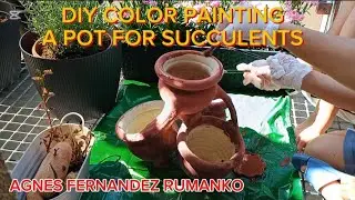 DIY COLOR PAINTING A POT FOR OUR SUCCULENTS | BONDING WITH THE RUMANKOS SIBLINGS