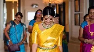 South Indian yellow saree look #trending #wedding #south #saree