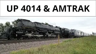 Big Boy UP 4014 meeting the Amtrak Missouri River Runner trains 314 & 311, Central Missouri 8.31.21