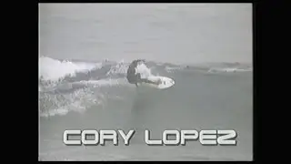 Pro Surfer Cory Lopez surfing Southern California during the 1990s. 4K.