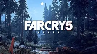 FAR CRY 5 AMBIENCE  FIREPLACE & WATERFALL RELAXING 🎵 SOUND | FC5 OST | SOUNDTRACK | PS4 PRO UHD |