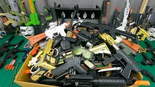 Toy Guns, Capsule Exploding and Bead Launching Guns, Colored, Illuminated, Sound Pistols