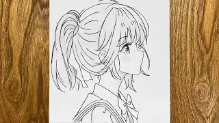 How to draw cute girl face | Easy drawing tutorial | Anime drawing