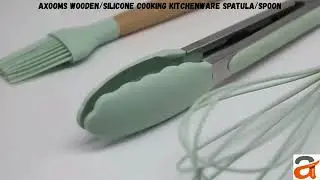 Axooms Silicone & Wooden Kitchen Utensils | Nonstick Cookware Set | #axooms