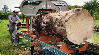 MAXING OUT the Norwood Sawmill slabbing a HUGE Spruce Log!