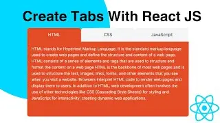 Create Tabs With React JS | Build Tabs In React JS