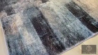 Blue and Grey Modern Contemporary Abstract Rug