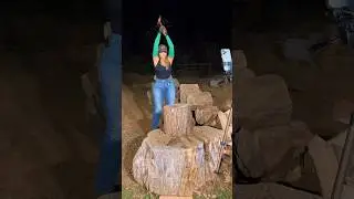 Girl that chops wood
