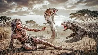 Life 2.5M Years Ago:Prehistoric Battle-Homo Habilis vs Cobra & Honey Badger