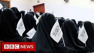 Afghan women protest Taliban dress code - BBC News