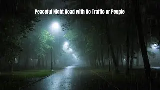 Heavy Rain Sounds for Sleeping | Peaceful Night Road with No Traffic or People