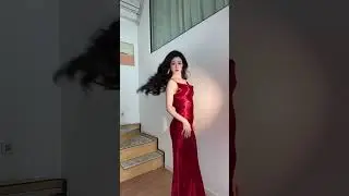 Hot red silk satin slip dress #fashion #silk