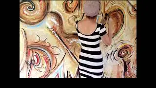 Artiste peintre Margot Asphe Original tableau peint 2x4 m&egrave;tres sur toile en Martinique Making off