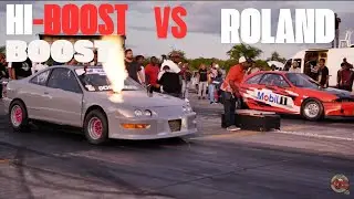 HI-BOOST FERAL VS ROLAND / 2JZ R33 VS AWD K-SERIES INTEGRA / BATTLE OF THE BELTS