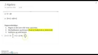 Regneregel nr 2-Algebra