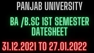 Pu BA/B.Sc. 1st semester datesheet 2021-2022