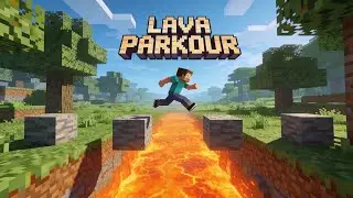 Lava parkour in minecraft....... 