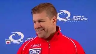 2015 Ford World Men&rsquo;s Curling Championship Media Scrum - Draw 3