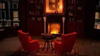 Sherlock Holmes Ambience | 221B Baker Street with Horses and Fireplace Sounds