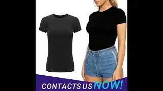 ladies crew neck brand crop tops custom print on demand t-shirt