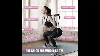 Pilates Bar Kit with Resistance Bands, WeluvFit Exercise Fitness Equipment for Women & Men,