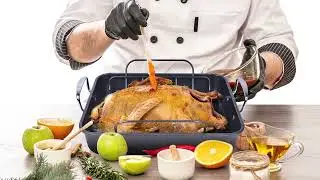 BLACK+DECKER BDK400B Large Turkey Roasting Pan with Rack