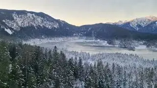 Breathtaking view of frozen Eibsee Lake! #eibseelake #bavaria #alps #germany #europe